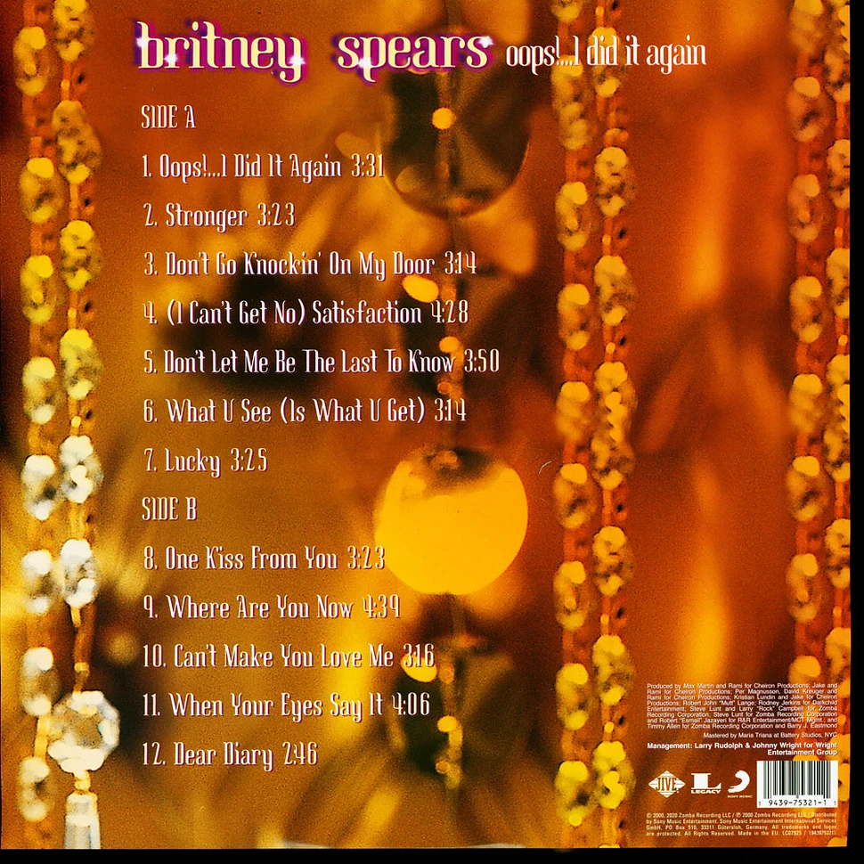 Britney Spears - Oops!...I Did It Again Picture Disc