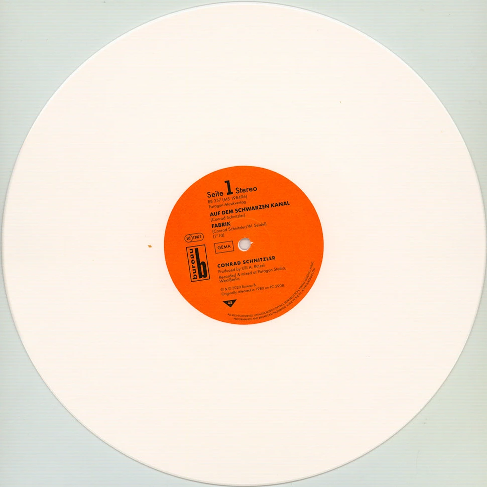 Conrad Schnitzler - Auf Dem Schwarzen Kanal HHV Exclusive White Vinyl Edition
