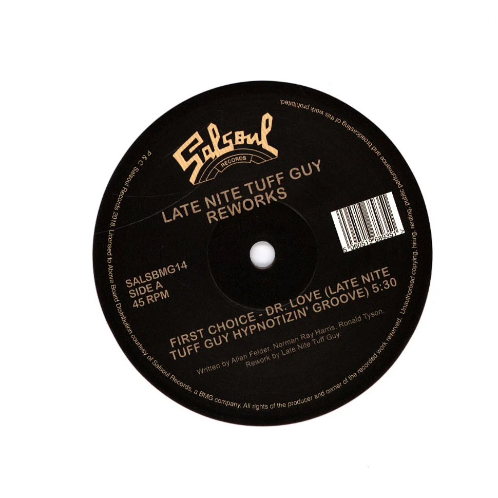 First Choice & Double Exposure - Dr Love / Everyman / Love Having You Guys Around (Late Nite Tuff Guy Reworks) White Vinyl Edition