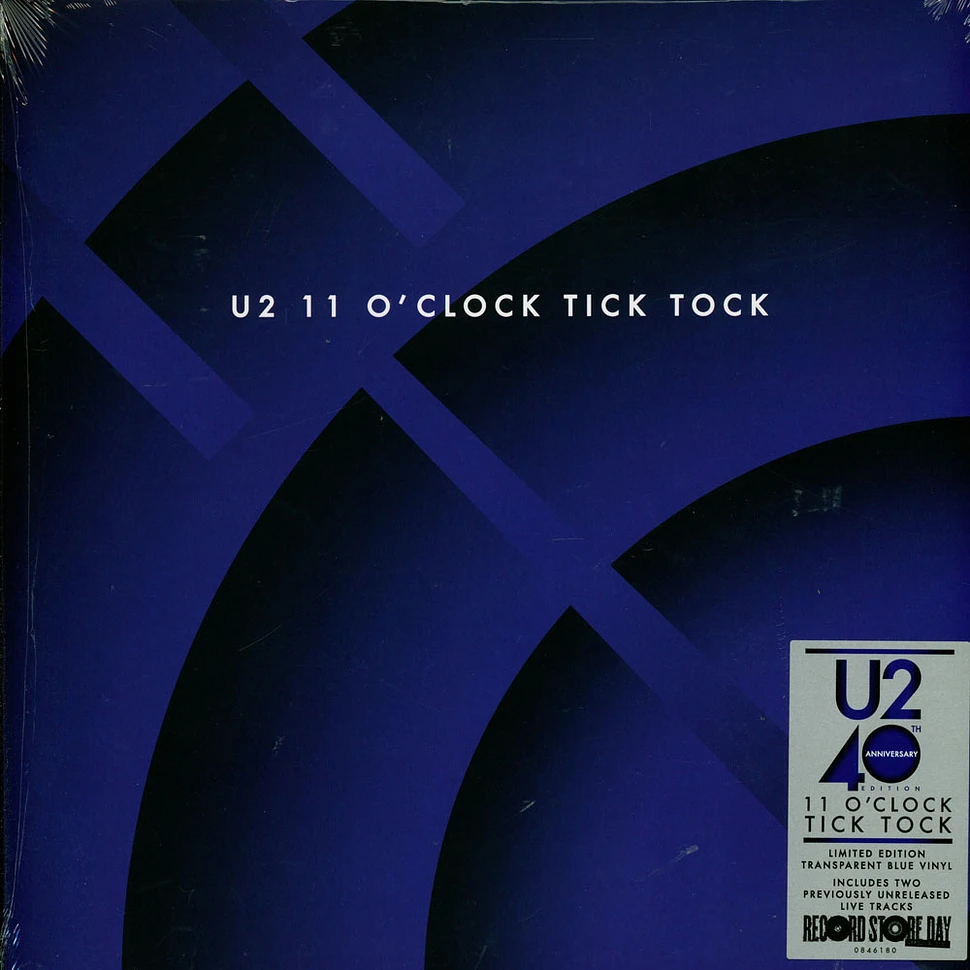 U2 - 11 O'Clock Tick Tock 40th Transparent Blue Anniversary Colored Record Store Day 2020 Edition