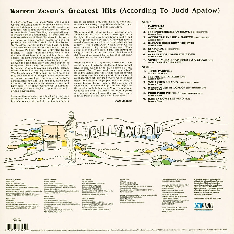 Warren Zevon - Warren Zevon's Greatest Hits According To Judd Apatow Record Store Day 2020 Edition