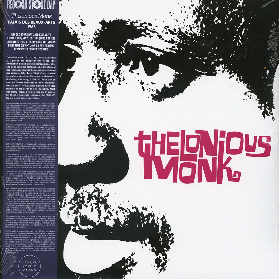 Thelonious Monk - Palais Des Beaux-Arts 1963 Picture Disc Record Store Day 2020 Edition