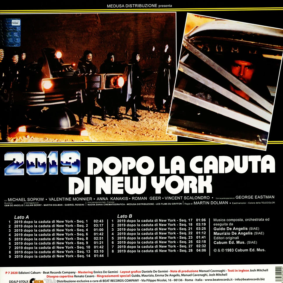 De Angelis Guido & Maurizio - OST 2019 Dopo La Caduta Di New York Colored Vinyl Edition