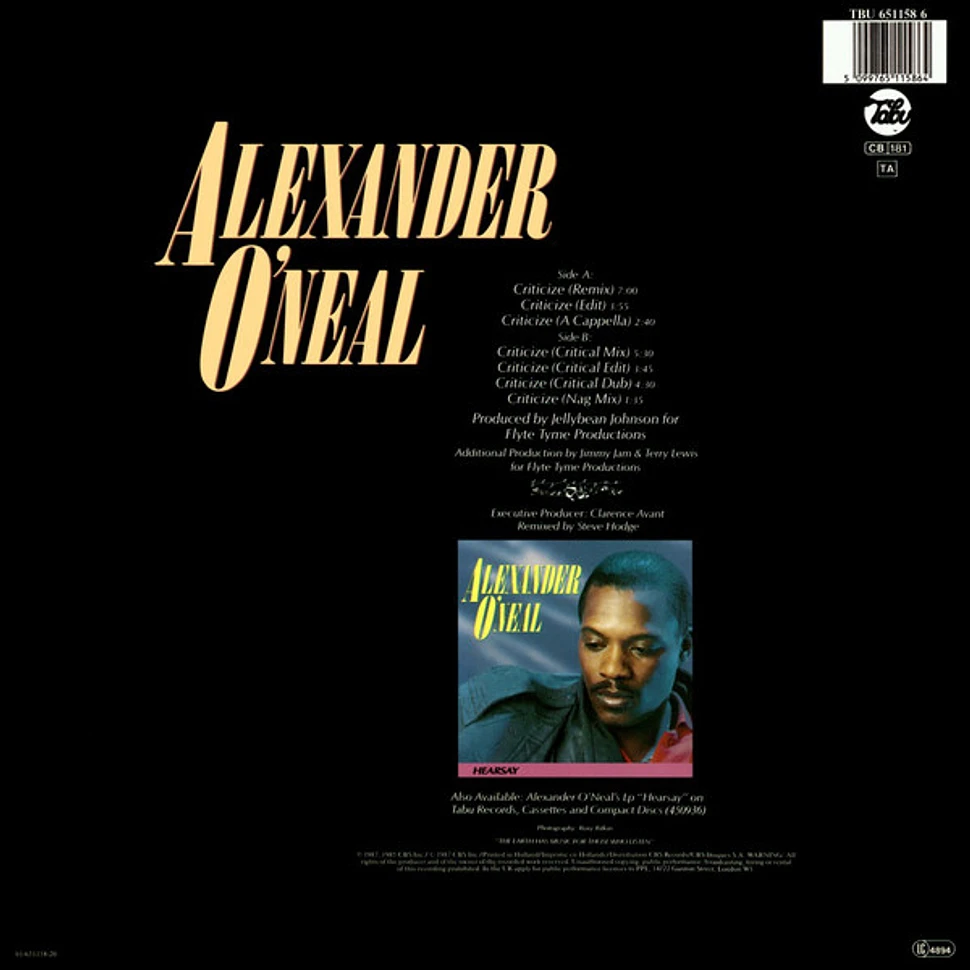 Alexander O'Neal - Criticize (Special 12" Mixes)