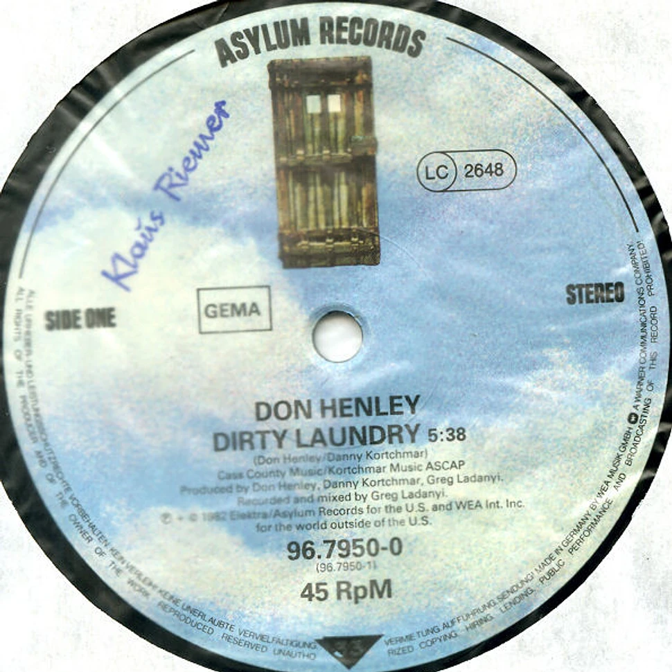 Don Henley - Dirty Laundry / Johnny Can't Read / I Can't Stand Still