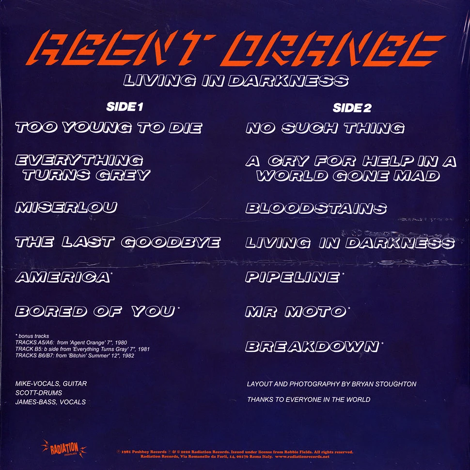 Agent Orange - Living In Darkness Black Vinyl Edition