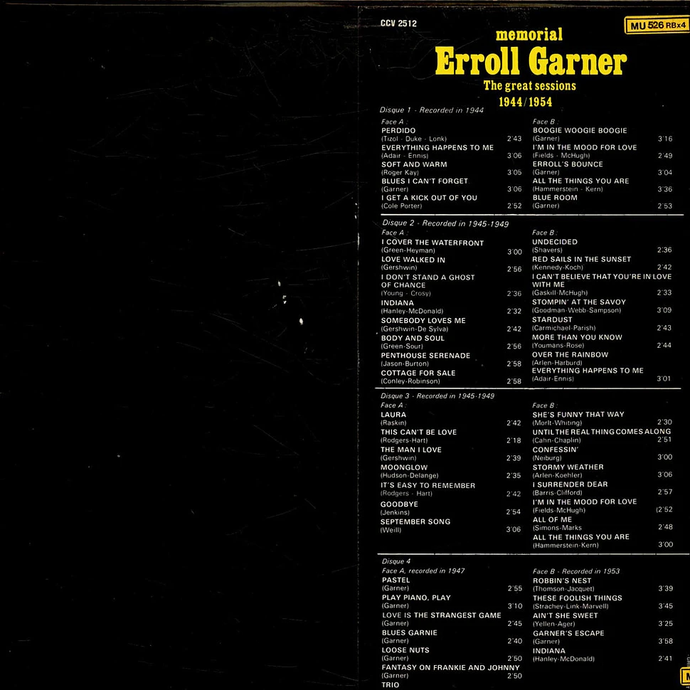 Erroll Garner - Memorial (The Great Sessions 1944/1954)