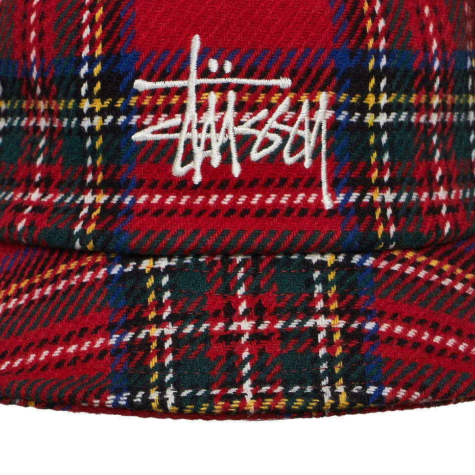 Stüssy - Big Logo Plaid Bucket Hat