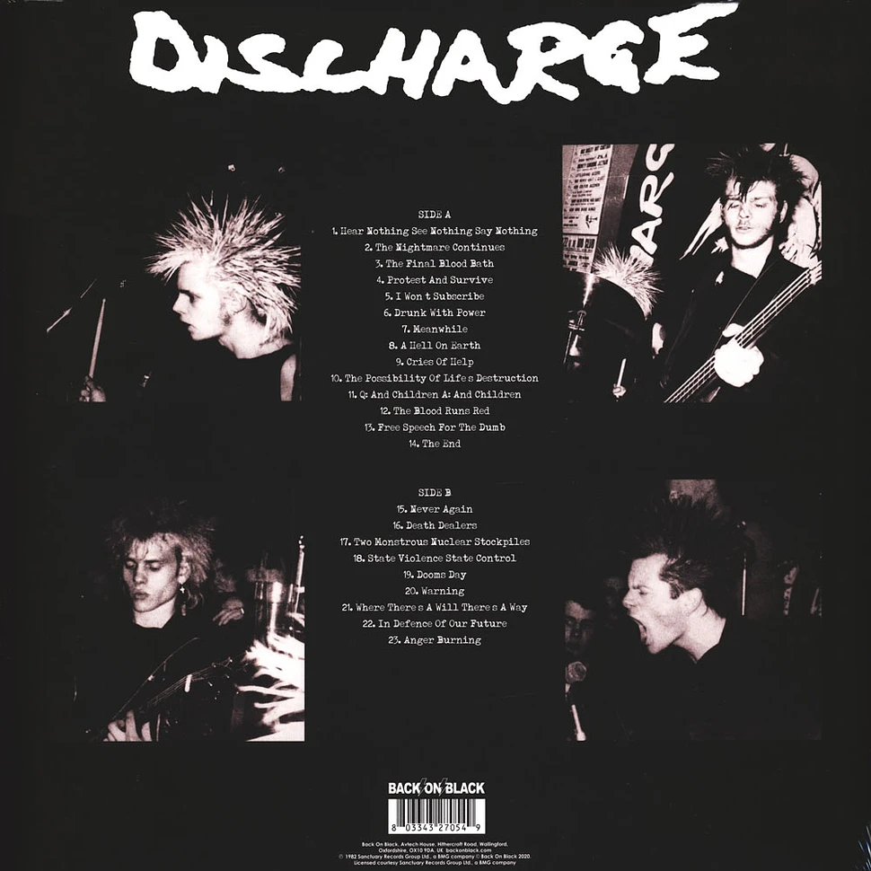 Discharge - Hear Nothing See Nothing Say Nothing Grey/Black Splatter Vinyl Edition