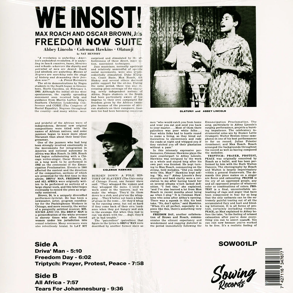 Max Roach - We Insist! Max Roach's Freedom Now Suite Clear Vinyl Edition