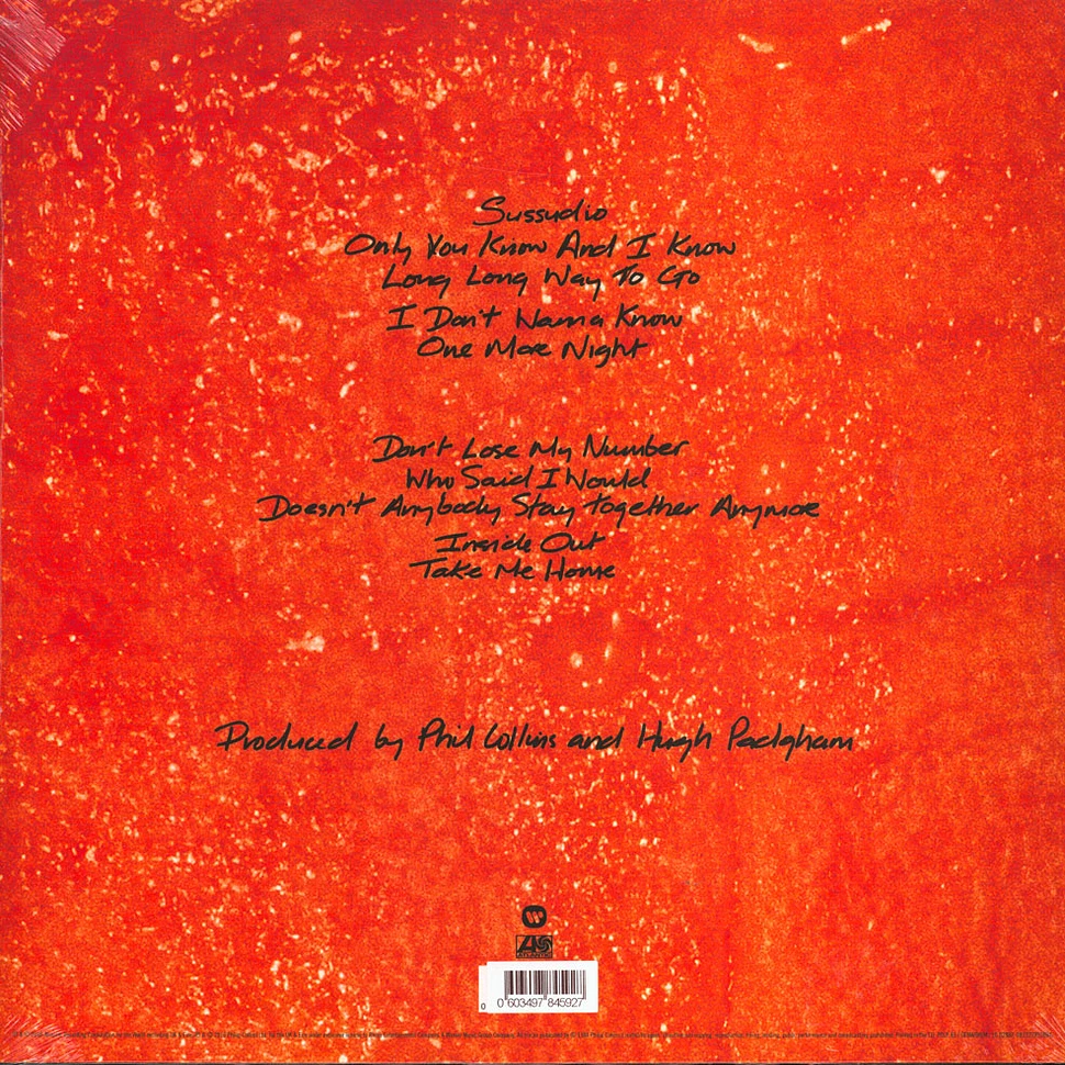 Phil Collins - No Jacket Required Orange Vinyl Edition