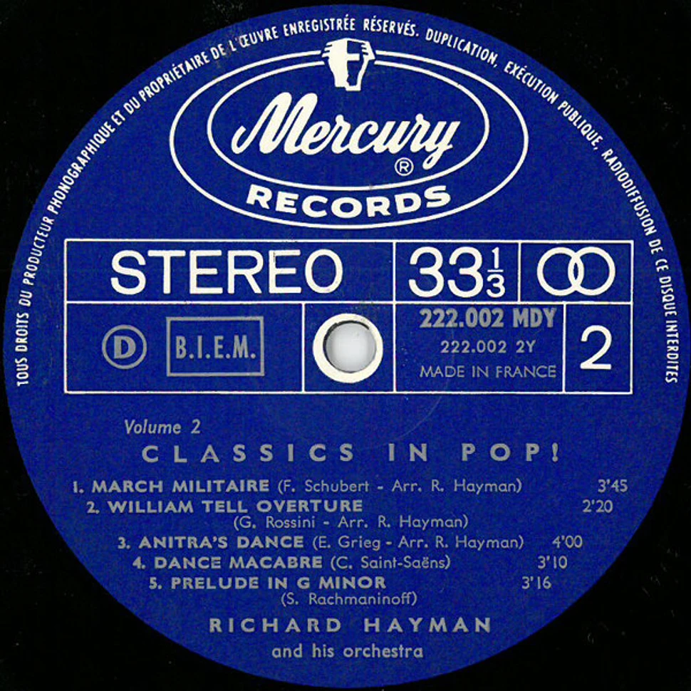 Richard Hayman And His Orchestra - Classics In Pop !