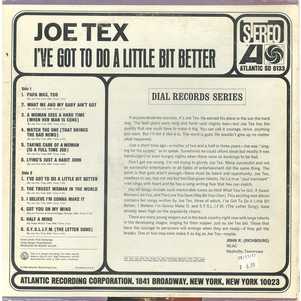 Joe Tex - I've Got To Do A Little Bit Better