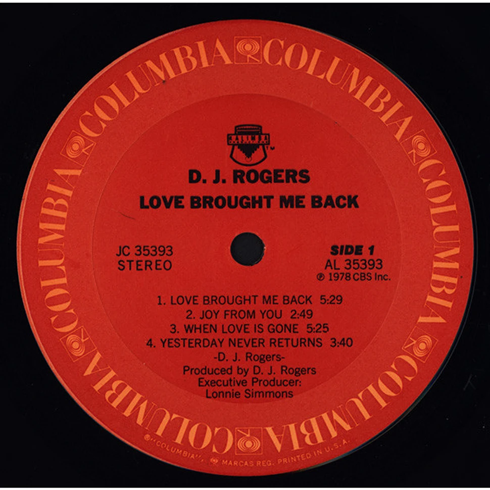 D. J. Rogers - Love Brought Me Back