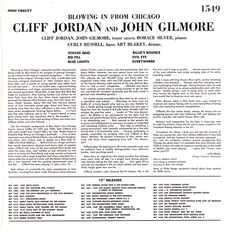 Cliff Jordan & John Gilmore - Blowing In From Chicago