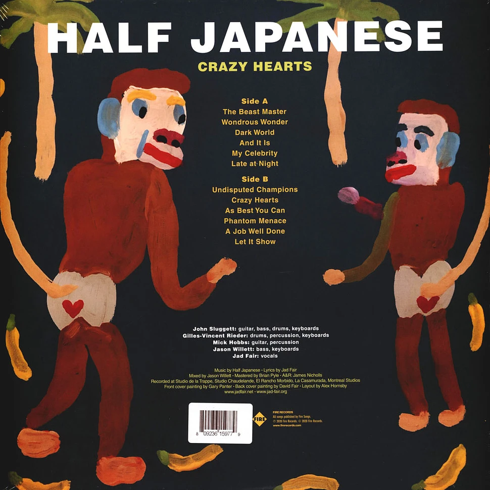 Half Japanese - Crazy Hearts Transparent Turquoise Vinyl Edition