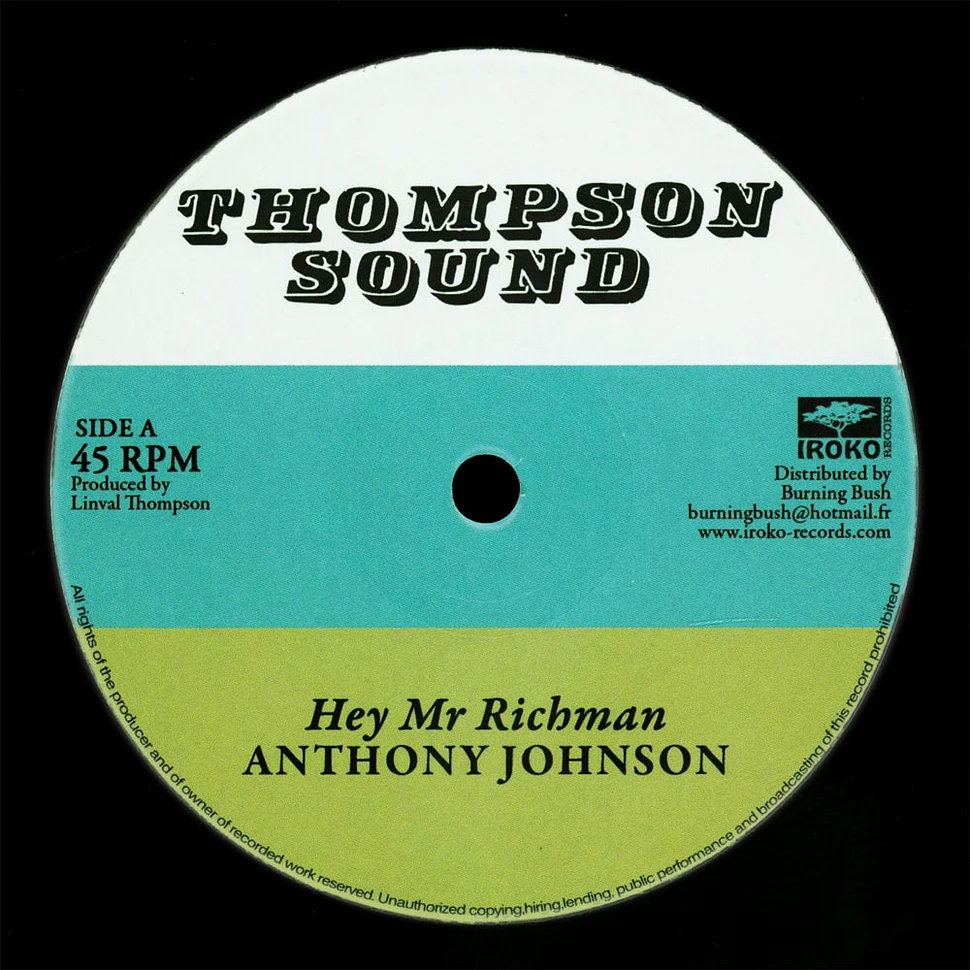 Anthony Johnson / Bunny Lie Lie - Hey Mr Richman / Don't You Try