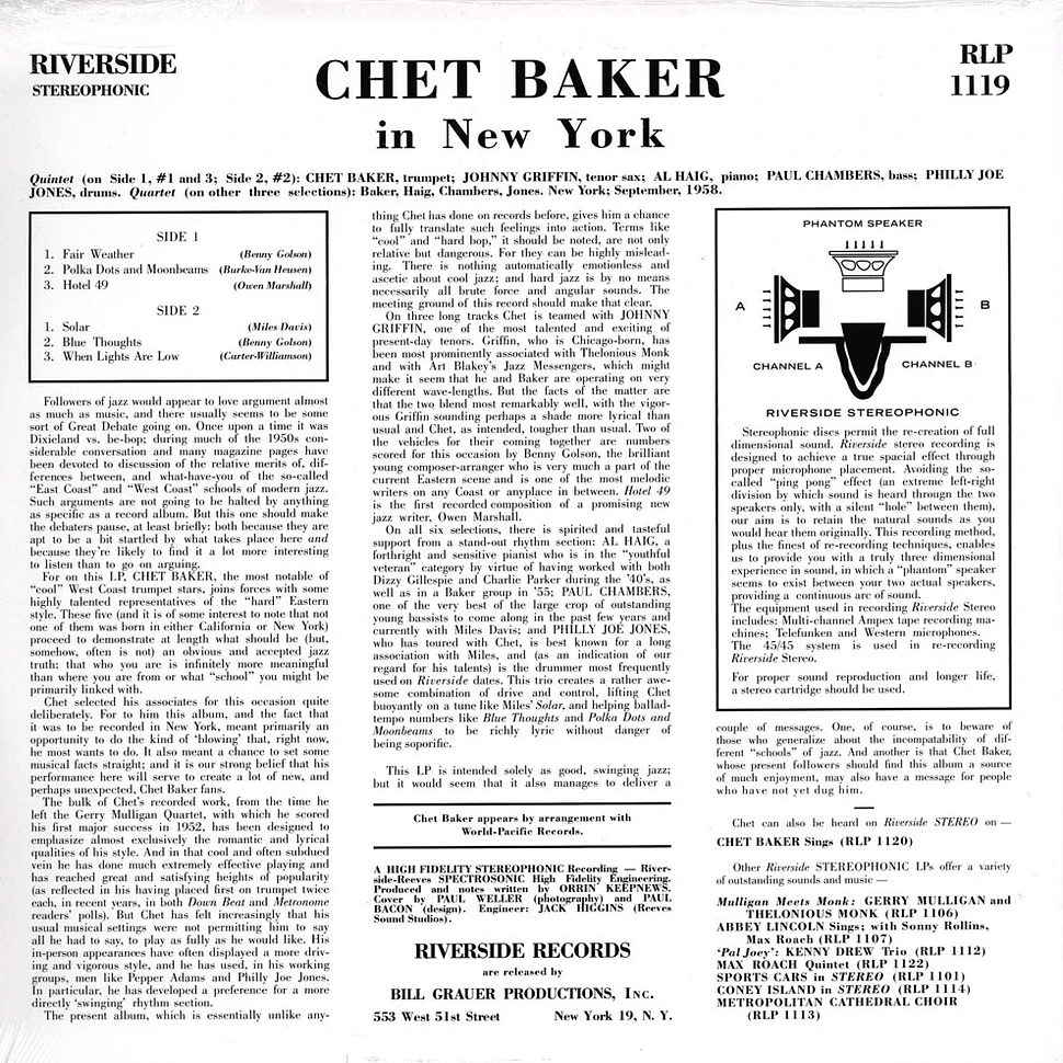 Chet Baker - Chet Baker In New York