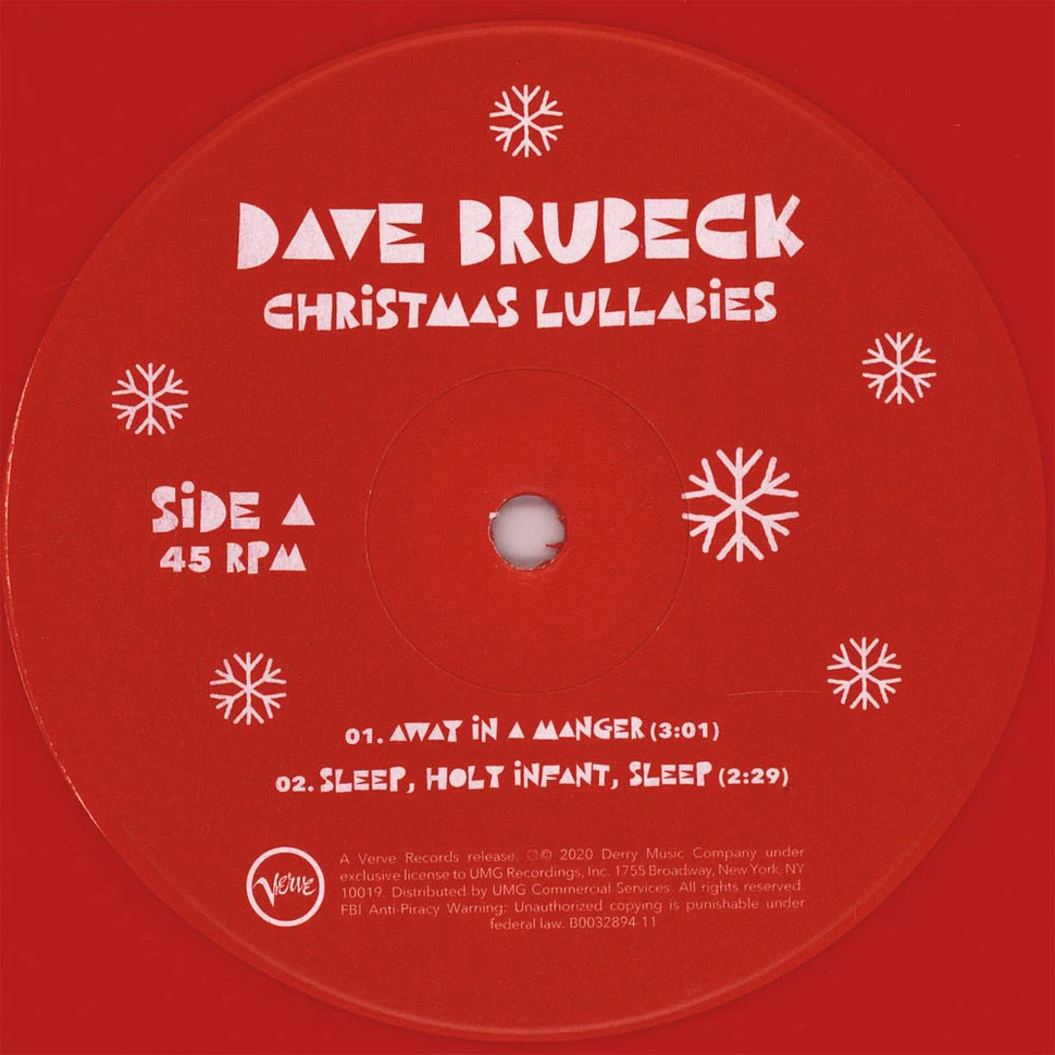 Dave Brubeck - Christmas Lullabies Black Friday Record Store Day 2020 Edition