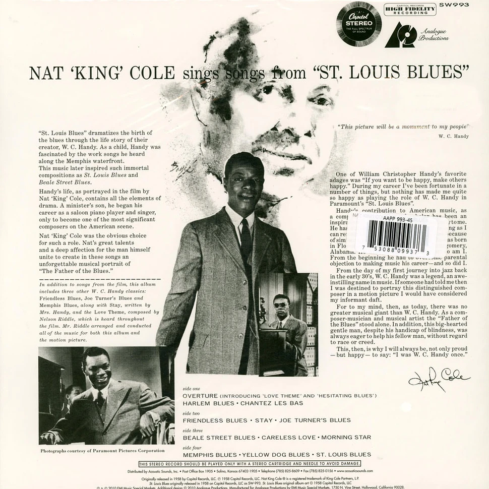 Nat King Cole - St. Louis Blues 45rpm, 200g Vinyl Edition