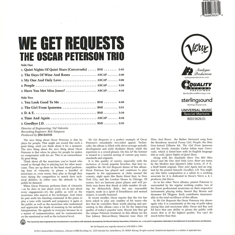 Oscar Peterson Trio - We Get Requests 45rpm, 200g Vinyl Edition