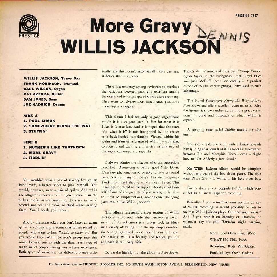 Willis Jackson - More Gravy