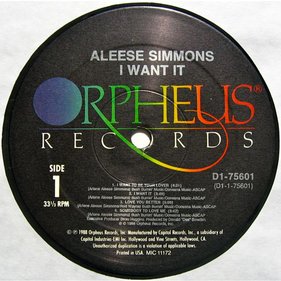 Aleese Simmons - I Want It