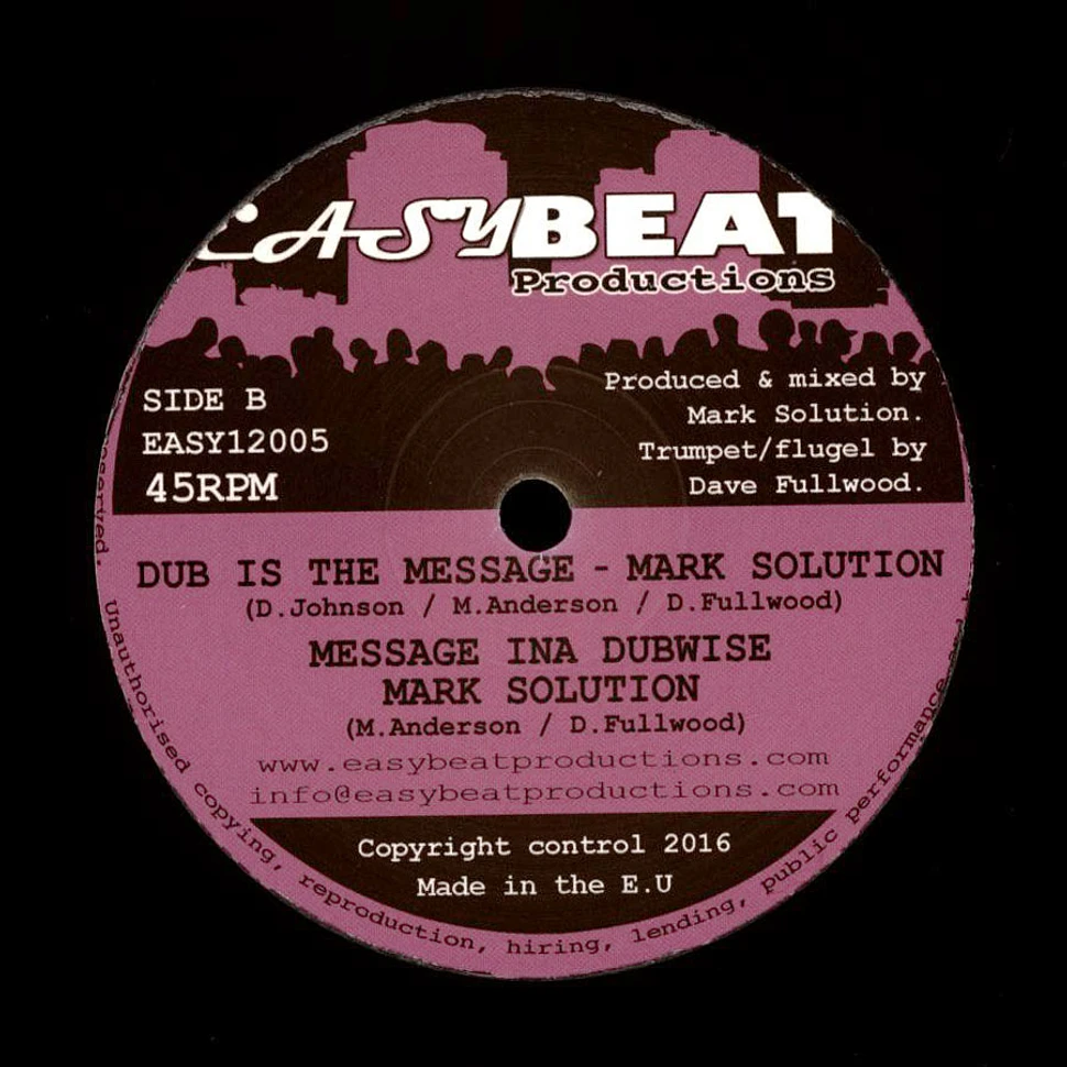 Sandeeno, Easy Beat Riddim / Mark Solution - Messenger, Version / Dub Is Message, Dub