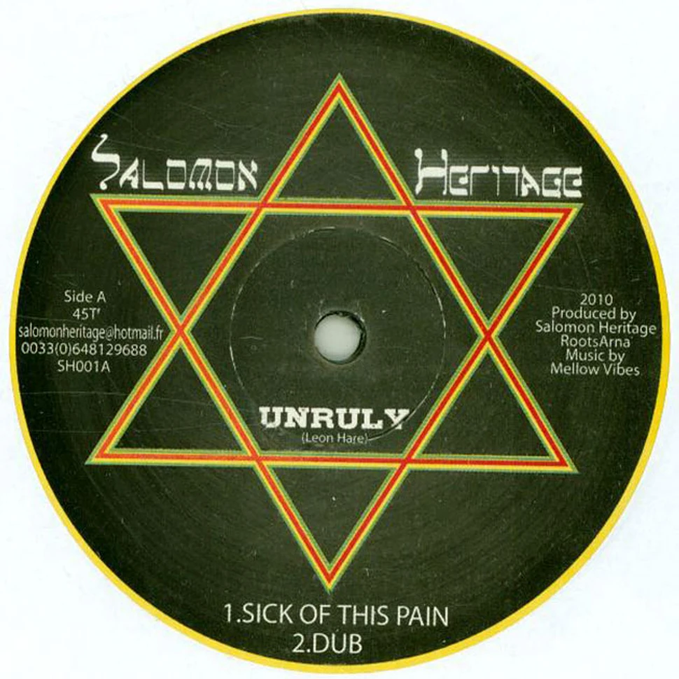 Unruly / King General - Sick Of This Pain, Dub / Done With The Joking, Dub