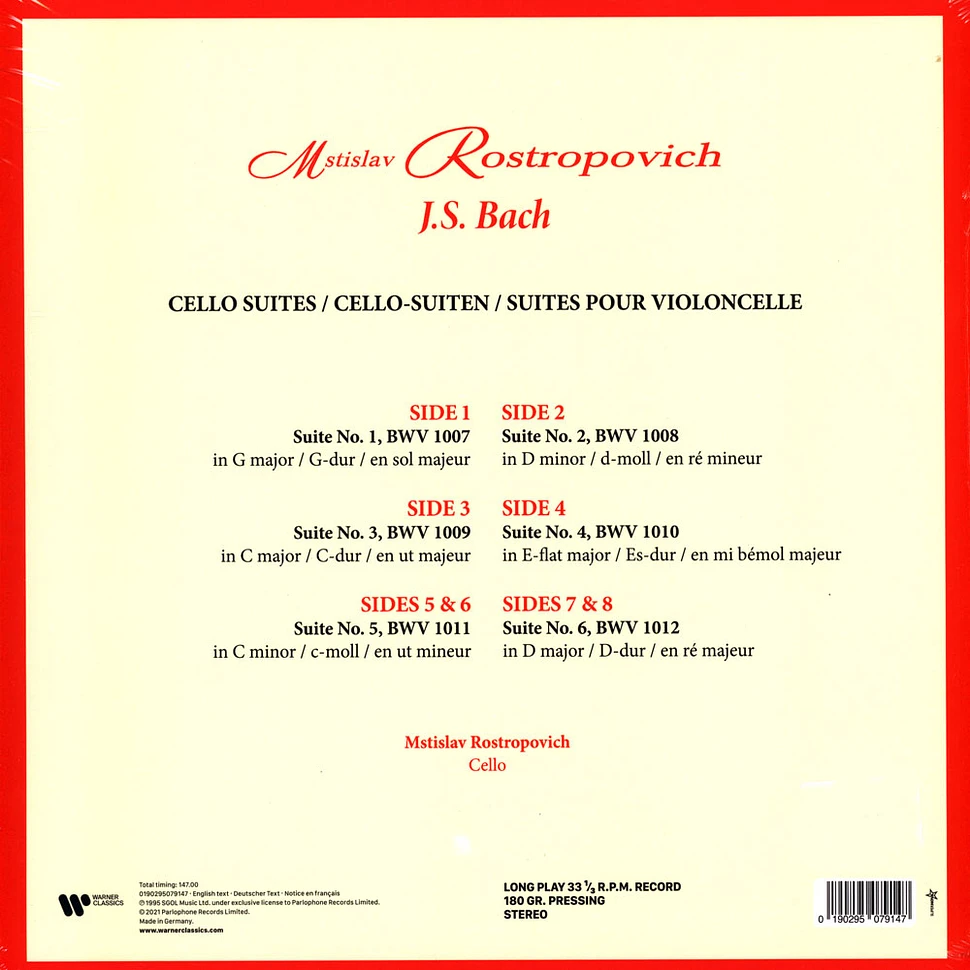 Mstislav Rostropowitsch - Cello Suiten 1-6