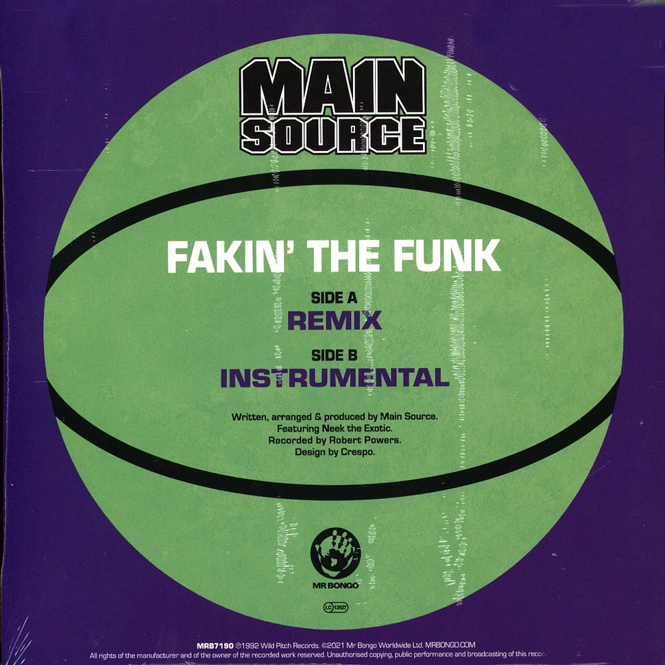 Main Source - Fakin' The Funk (Remix) / Fakin' The Funk (Instrumental) Neon Green Vinyl Edition