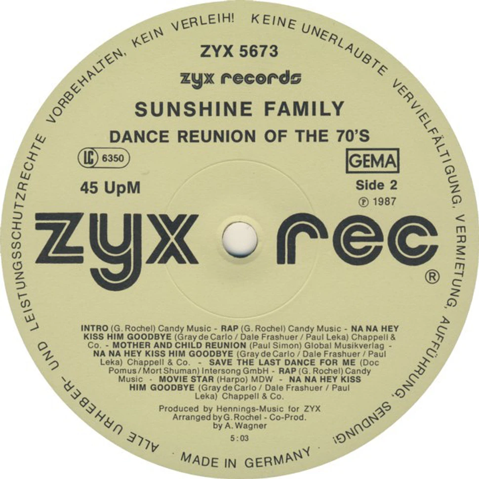 Sunshine Family - Dance Reunion Of The 70's
