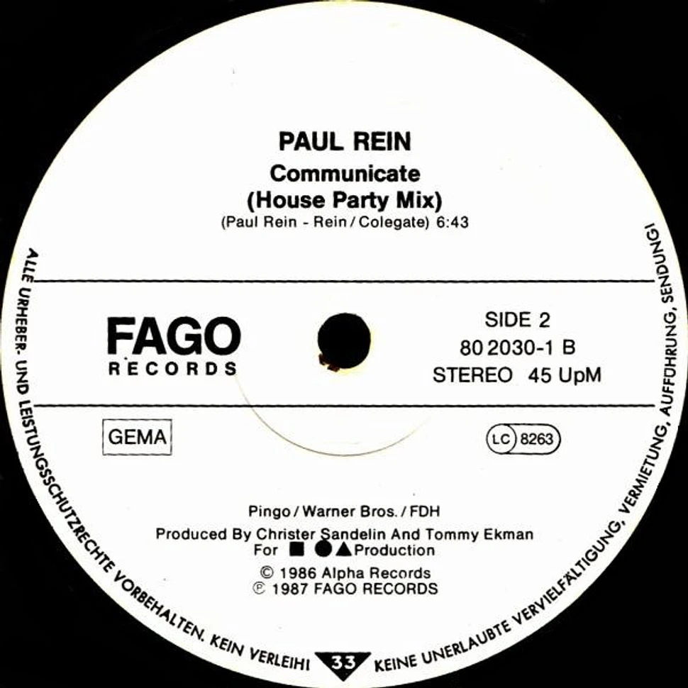 Paul Rein - Sex / Communicate