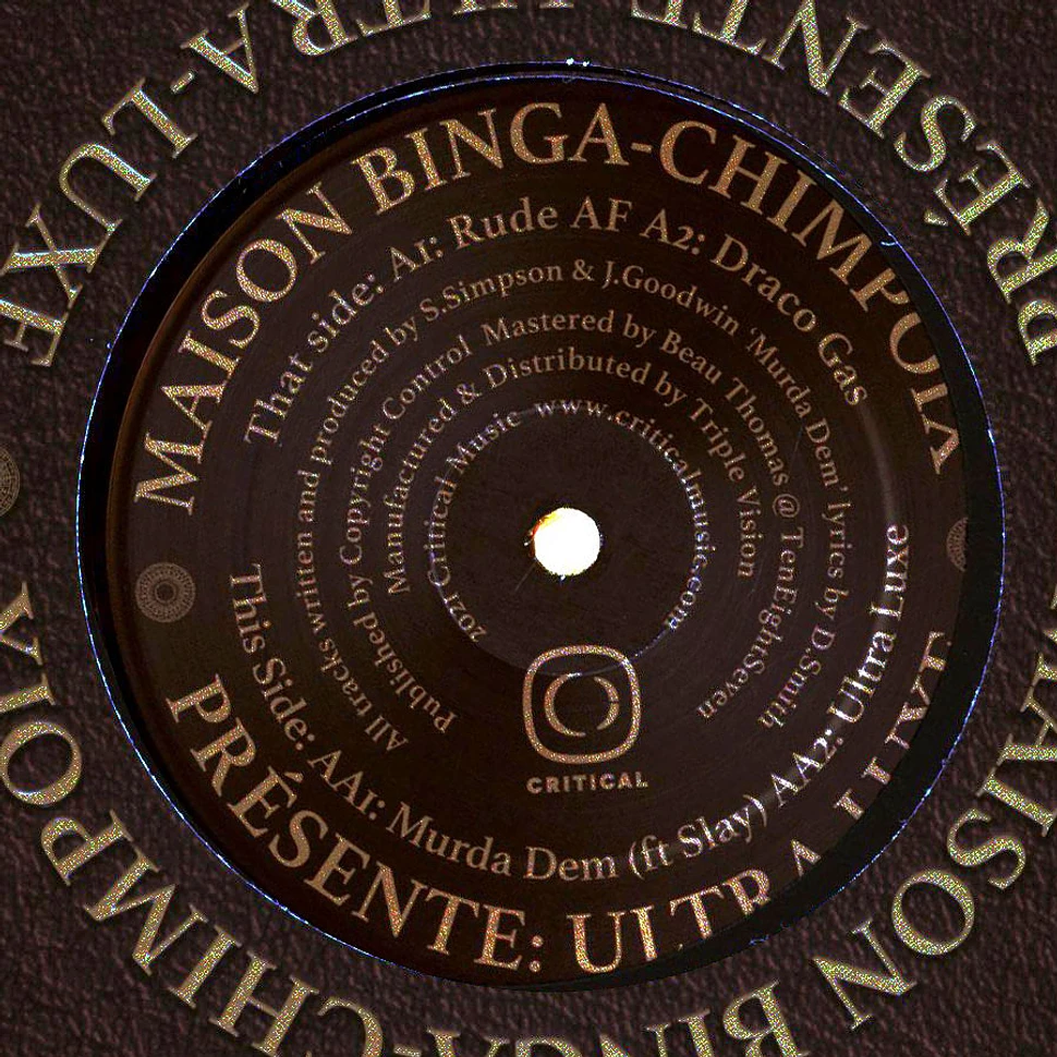 Sam Binga & Chimpo - Maison Binga Chimpoix Presents Ultra Luxe transparent Brown Smokey Vinyl Edition
