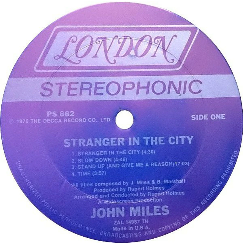 John Miles - Stranger In The City