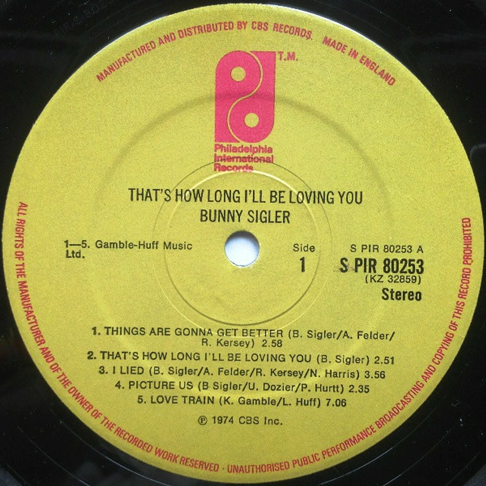 Bunny Sigler - That's How Long I'll Be Loving You