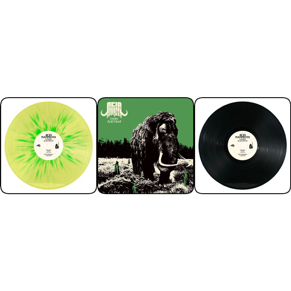 Acid Mammoth - Under Acid Hoof Yellow Transparent Back Splatter Green Vinyl Edition