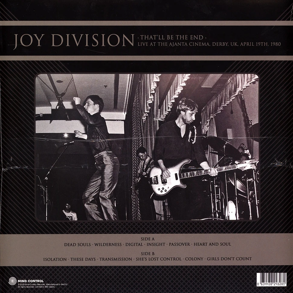 Joy Division - That'll Be The End: Live At The Ajanta Cinema, Derby 1980