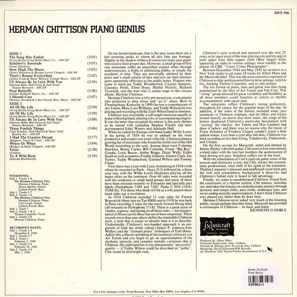 Herman Chittison - Piano Genius
