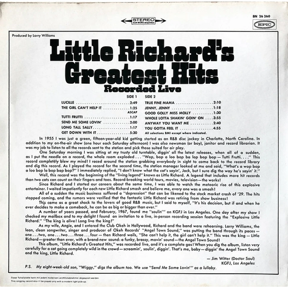 Little Richard - Little Richard's Greatest Hits Recorded Live