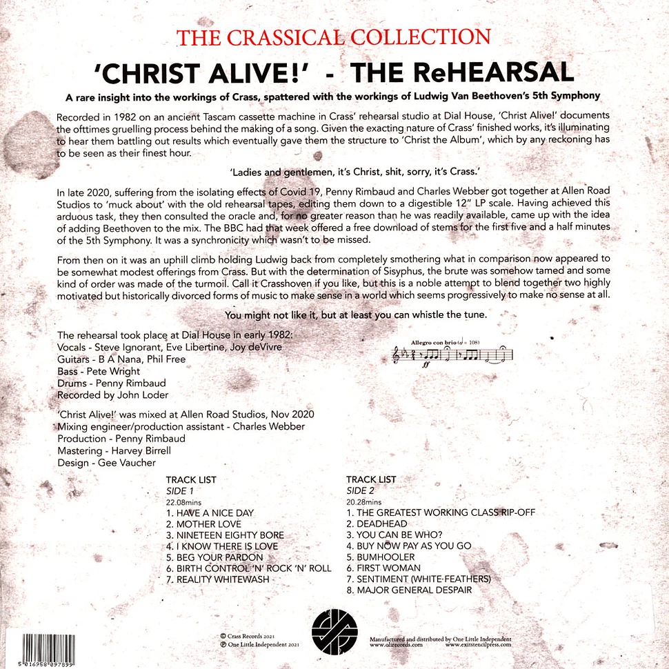 Crass - Christ Alive! - The Rehearsal Record Store Day 2021 Edition