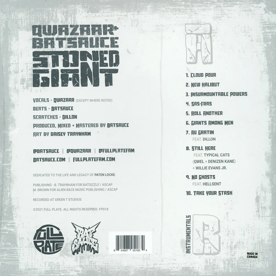 Qwazaar & Batsauce - Stoned Giant Marbled Stone Grey Vinyl Edition