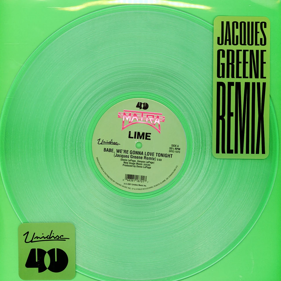 Lime & Jacques Greene - Babe, We're Gonna Love Tonight Green Vinyl Edition