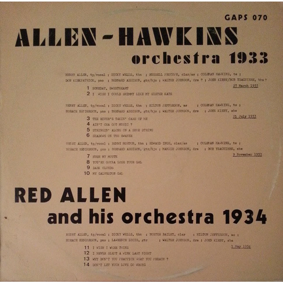 V.A. - Allen Hawkins Orchestra 1933 / Red Allen And His Orchestrra 1934
