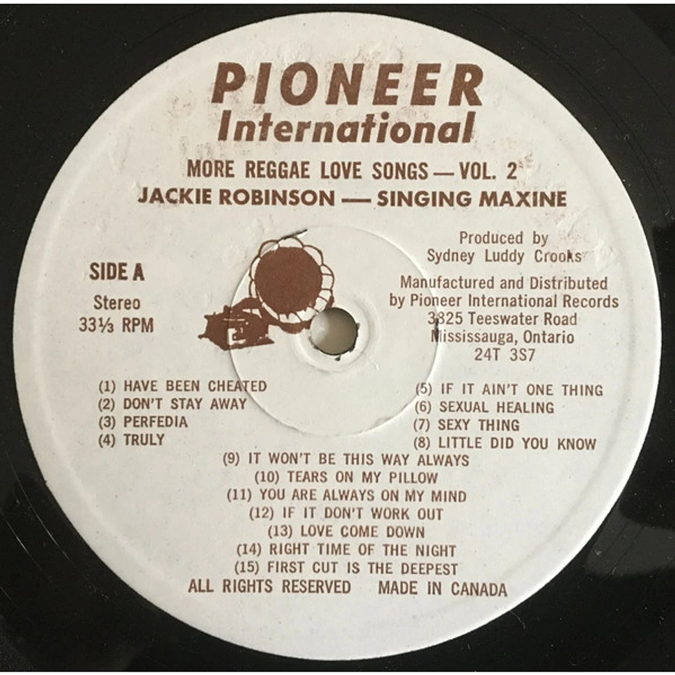 Jackie Pioneer - Singing Maxine - More Reggae Love Songs Vol. 2