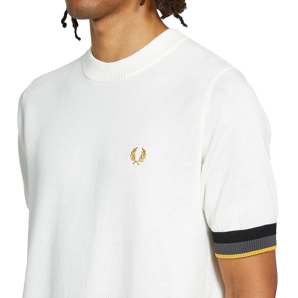 Fred Perry - Striped Cuff Knitted T-Shirt