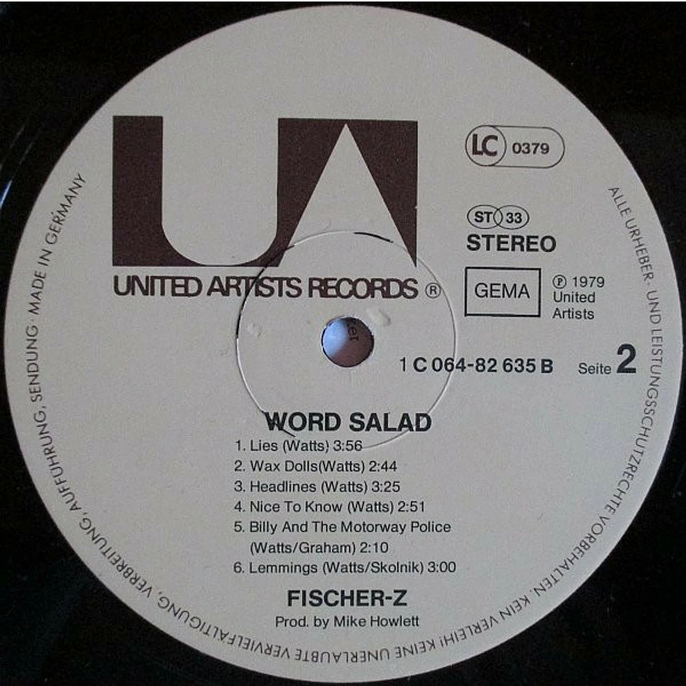 Fischer-Z - Word Salad