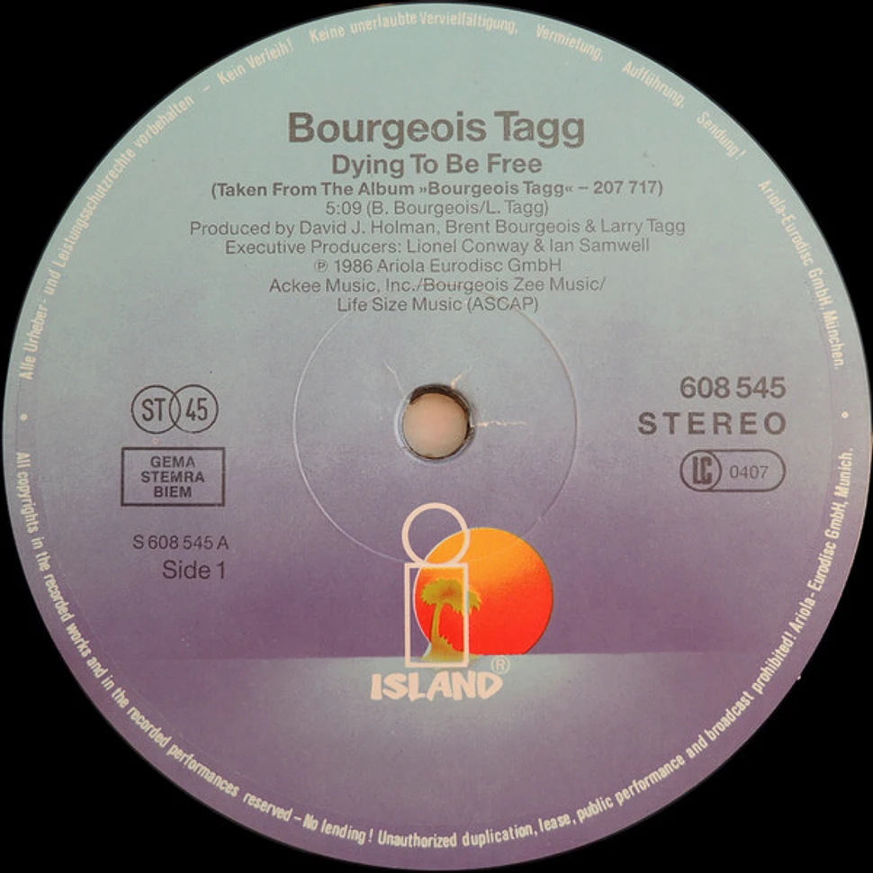 Bourgeois Tagg - Dying To Be Free