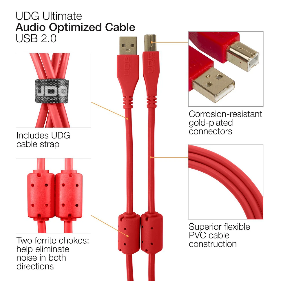 UDG - Ultimate Audio Cable USB 2.0 A-B Angled 1m