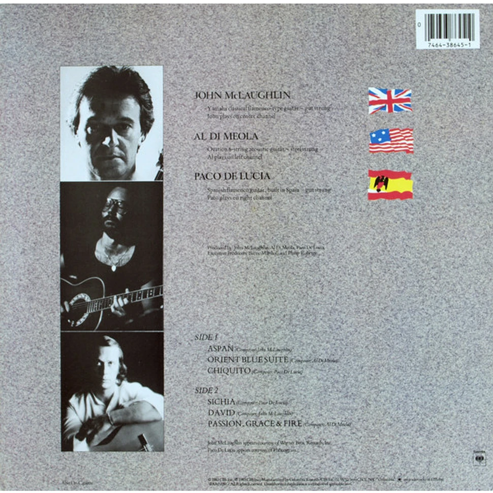 John McLaughlin, Al Di Meola, Paco De Lucía - Passion, Grace & Fire